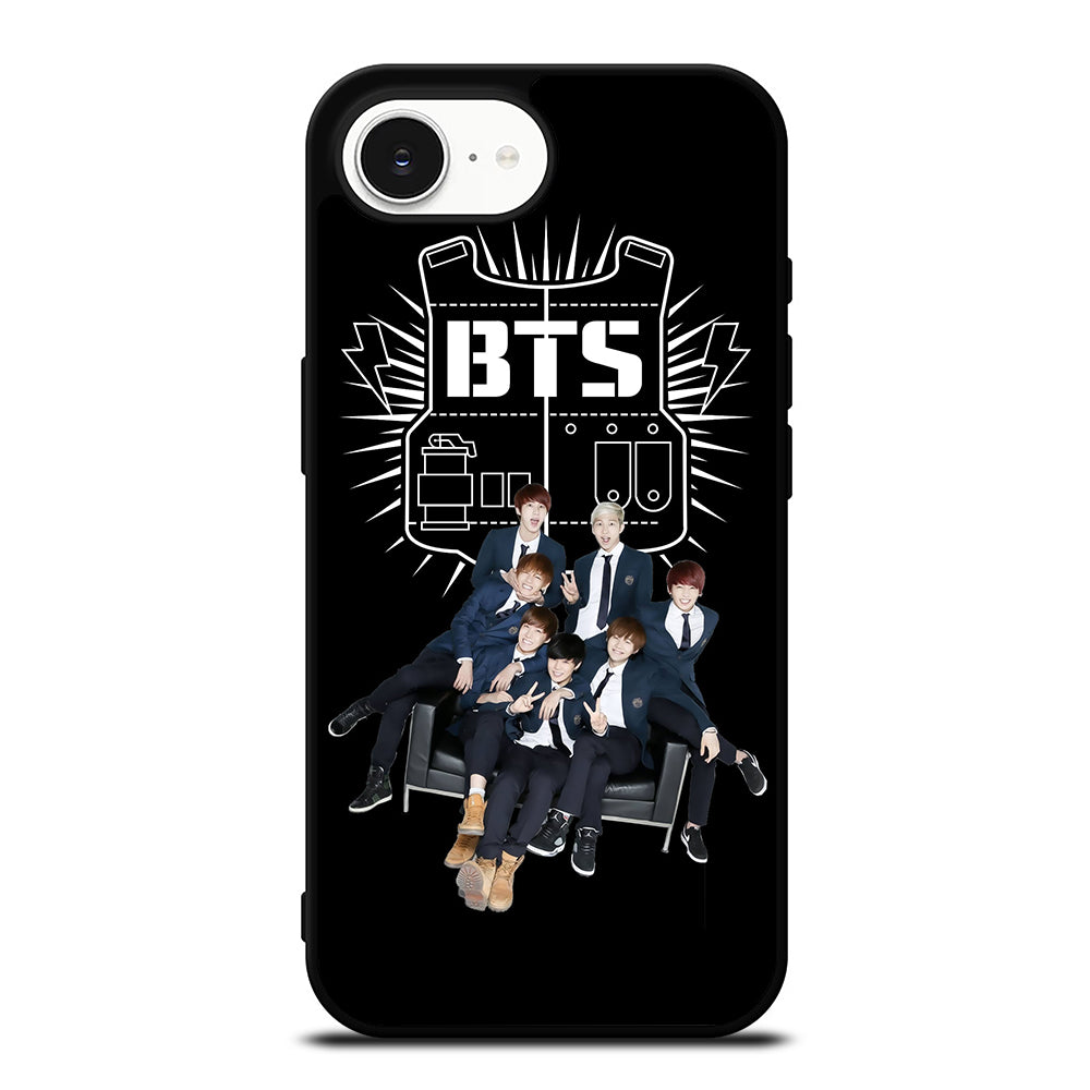 BANGTAN BOYS BTS FAMILY iPhone 16e case black TPU silicone rubber protective cover by Casedear