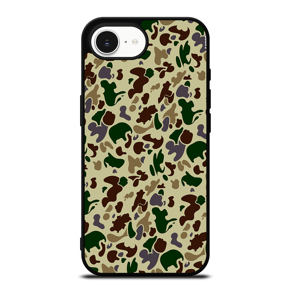 BAPE BATHING APE iPhone 16e case black TPU silicone rubber protective cover by Casedear