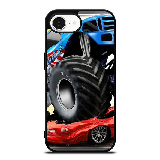 BIG FOOT MONSTER TRUCK iPhone 16e case black TPU silicone rubber protective cover by Casedear