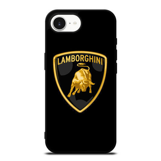 BLACK LAMBORGHINI iPhone 16e case black TPU silicone rubber protective cover by Casedear