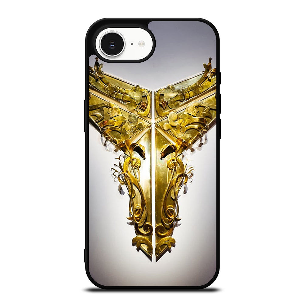 BLACK MAMBA GOLD iPhone 16e case black TPU silicone rubber protective cover by Casedear