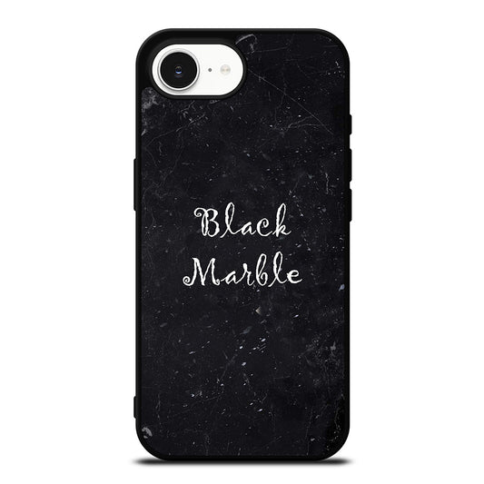BLACK MARBLE iPhone 16e case black TPU silicone rubber protective cover by Casedear