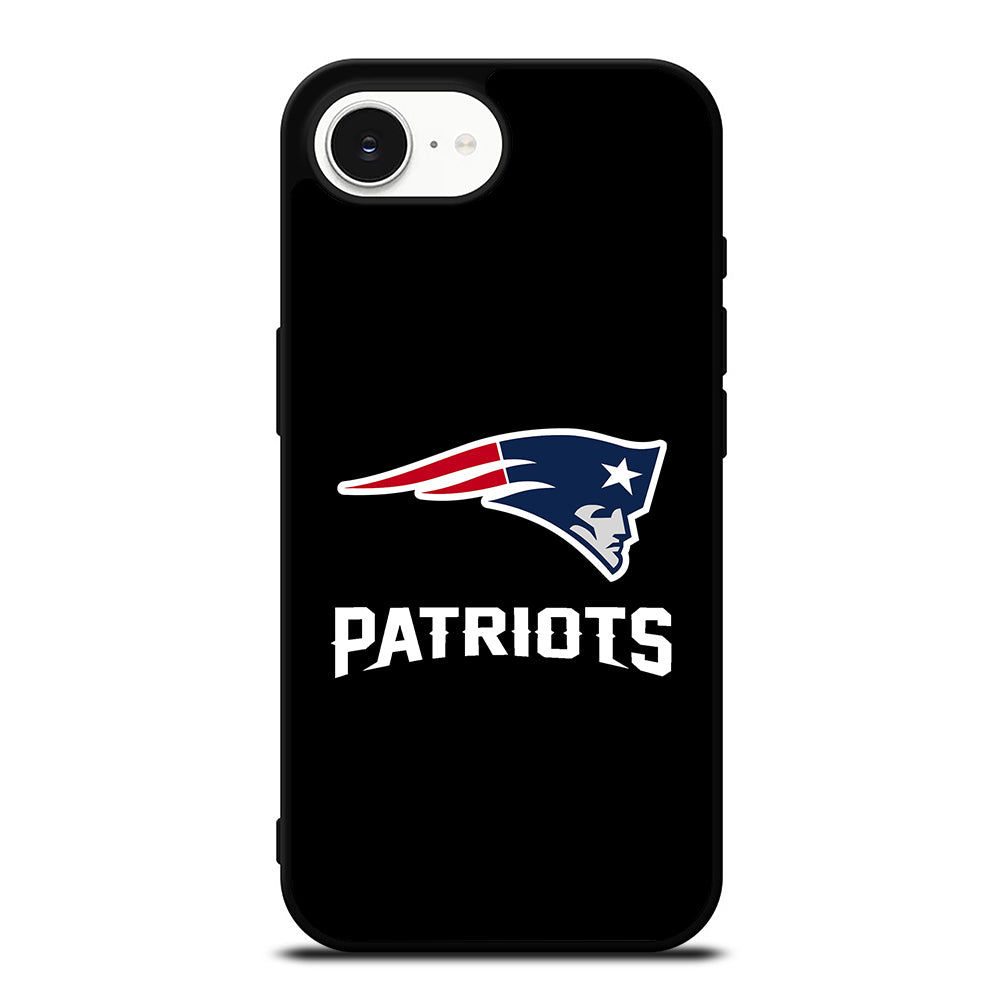BLACK NEW ENGLAND PATRIOTS iPhone 16e case black TPU silicone rubber protective cover by Casedear