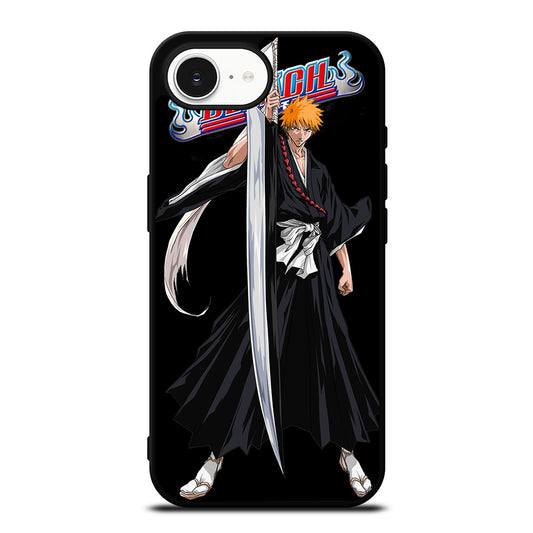 BLEACH RENJI iPhone 16e case black TPU silicone rubber protective cover by Casedear