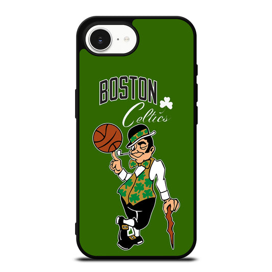 BOSTON CELTICS MASCOT iPhone 16e case black TPU silicone rubber protective cover by Casedear
