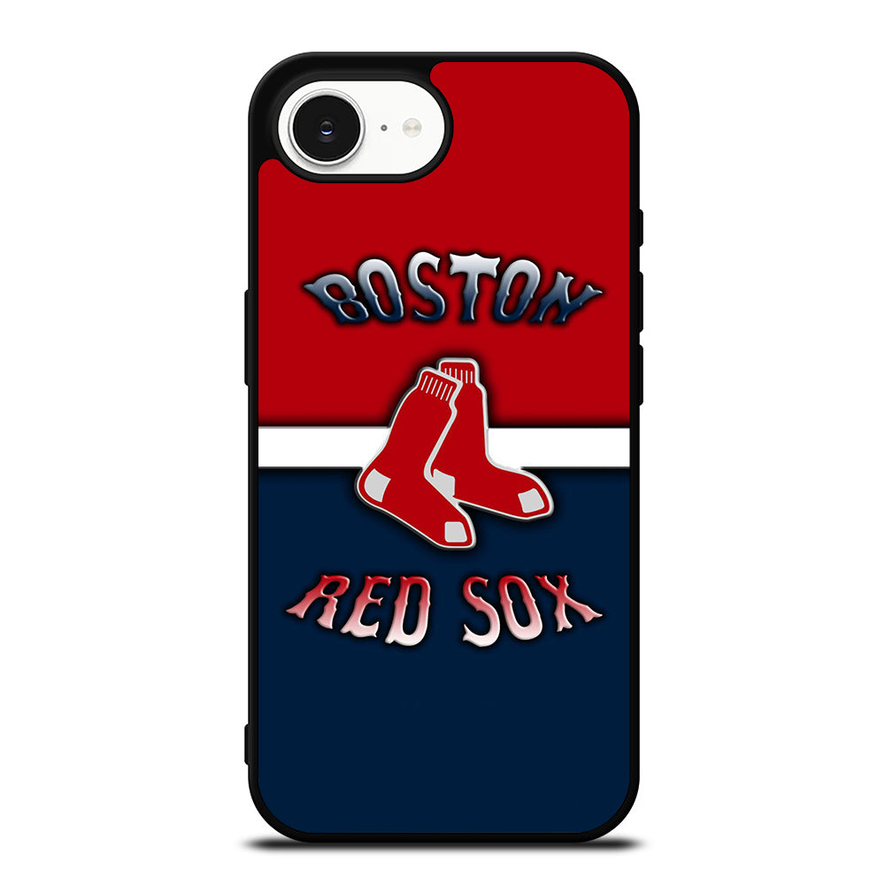 BOSTON RED SOX iPhone 16e case black TPU silicone rubber protective cover by Casedear