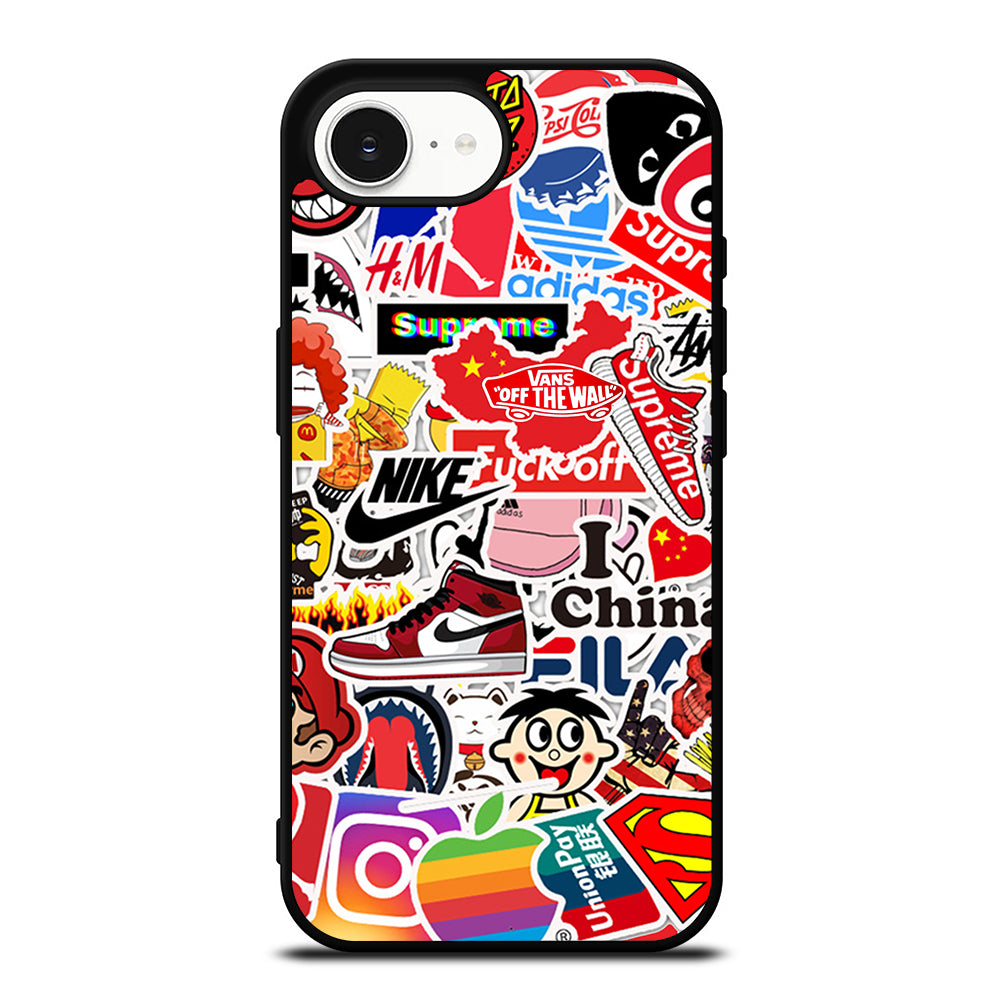 BRAND COLLAGE iPhone 16e case black TPU silicone rubber protective cover by Casedear