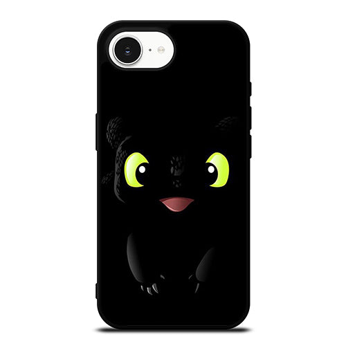 Baby Toothless Dragon in The Dark iPhone 16e case black TPU silicone rubber protective cover by Casedear