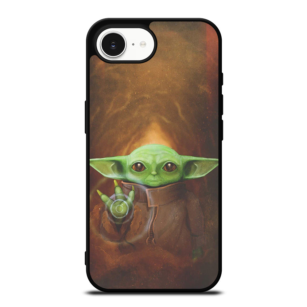 Baby Yoda Wallpaper iPhone 16e case black TPU silicone rubber protective cover by Casedear