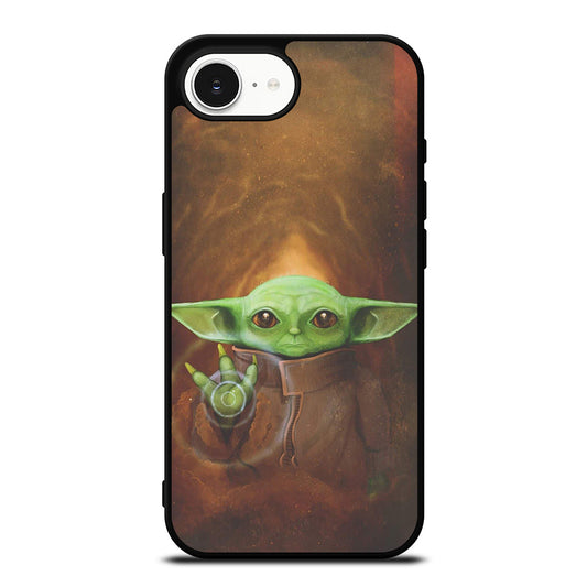 Baby Yoda Wallpaper iPhone 16e case black TPU silicone rubber protective cover by Casedear