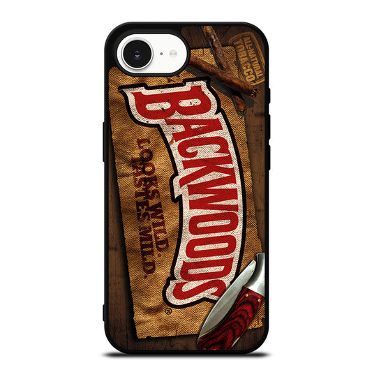 Backwoods Cigars Icon iPhone 16e case black TPU silicone rubber protective cover by Casedear