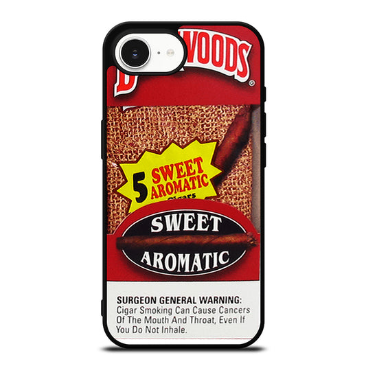 Backwoods Cigars Packaging iPhone 16e case black TPU silicone rubber protective cover by Casedear