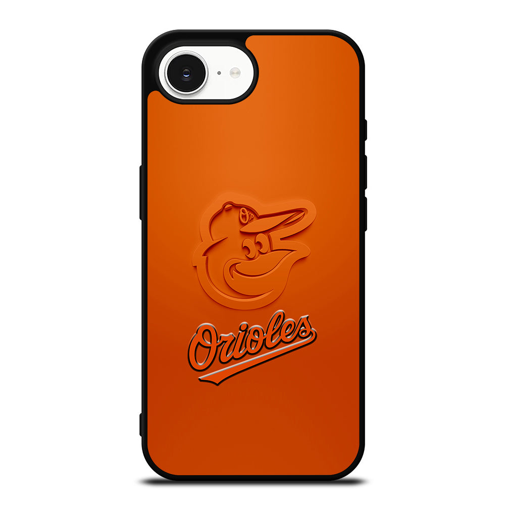 Baltimore Orioles Mlb Team iPhone 16e case black TPU silicone rubber protective cover by Casedear
