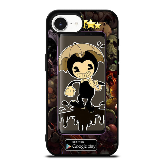 Bendy And The Ink Machine 5 Stars iPhone 16e case black TPU silicone rubber protective cover by Casedear