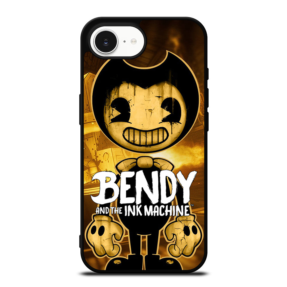 Bendy And The Ink Machine iPhone 16e case black TPU silicone rubber protective cover by Casedear