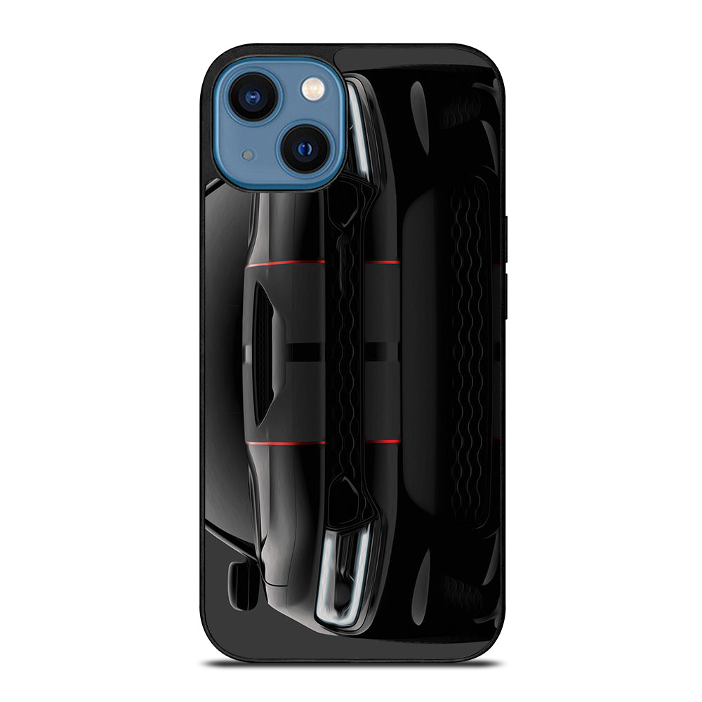 Black Dodge Challenger Oilred iPhone 14 Case