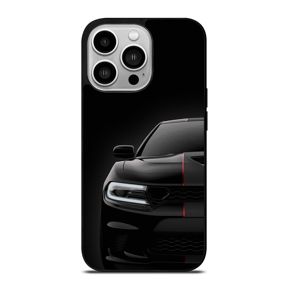 Black Dodge Challenger Outerglow iPhone 14 Pro Case