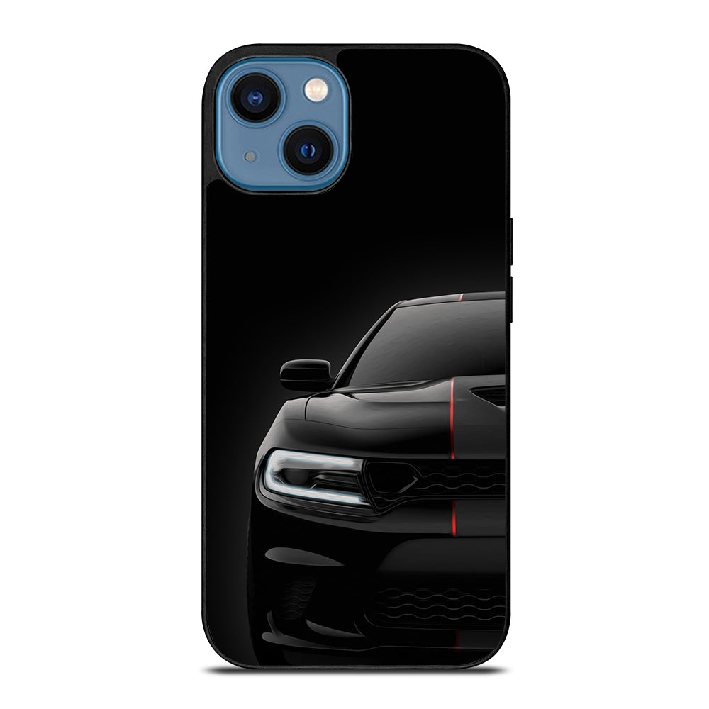 Black Dodge Challenger Outerglow iPhone 14 Case
