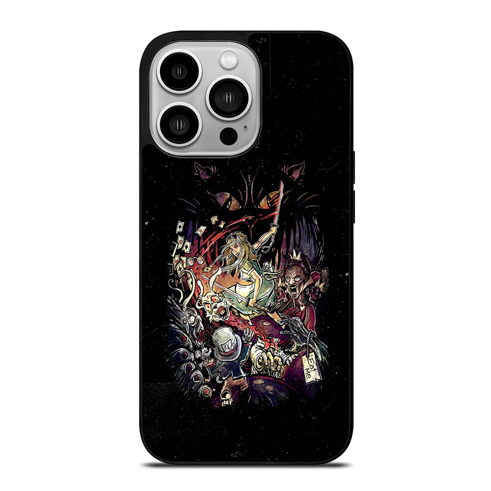 Black Zombie Alice In Wonderland iPhone 14 Pro Case