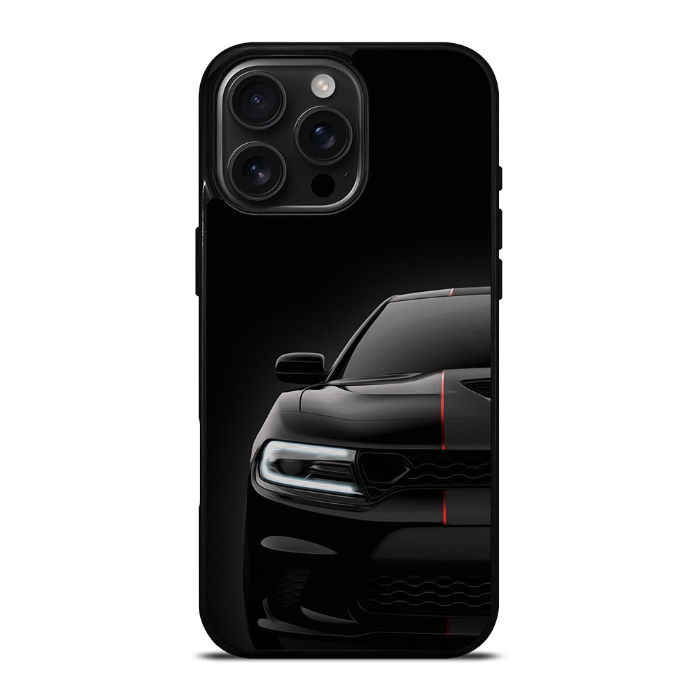 Black Dodge Challenger Outerglow iPhone 16 Pro Max Case