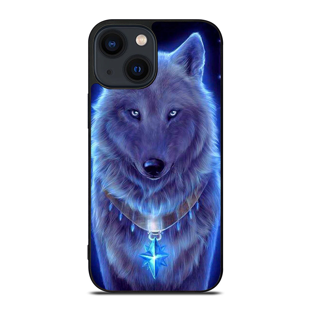 Blue Eye Gray Fantasy Wolf iPhone 14 Plus Case
