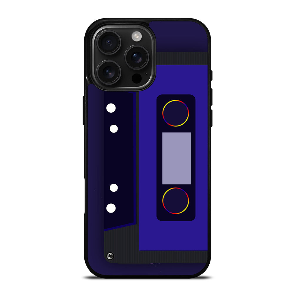 Blue Retro Cassette Tape iPhone 16 Pro Max Case