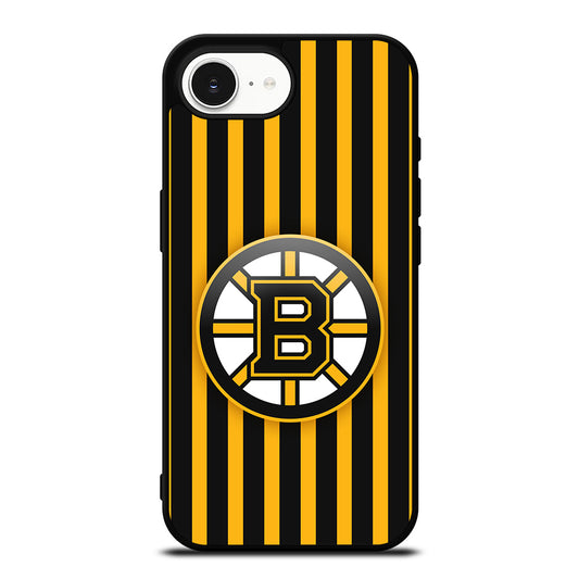 Boston Bruins NHL Batch iPhone 16e case black TPU silicone rubber protective cover by Casedear