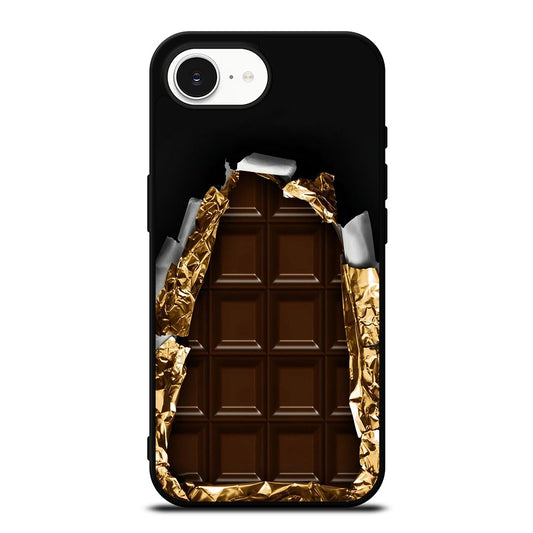 Brick Chocolate iPhone 16e case black TPU silicone rubber protective cover by Casedear