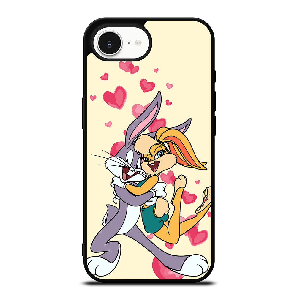 Bugs Bunny And Lola iPhone 16e case black TPU silicone rubber protective cover by Casedear