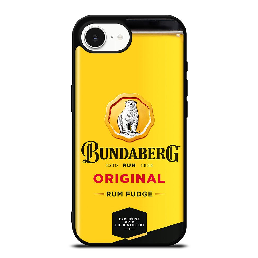 Bundaberg Rum Fudge iPhone 16e case black TPU silicone rubber protective cover by Casedear