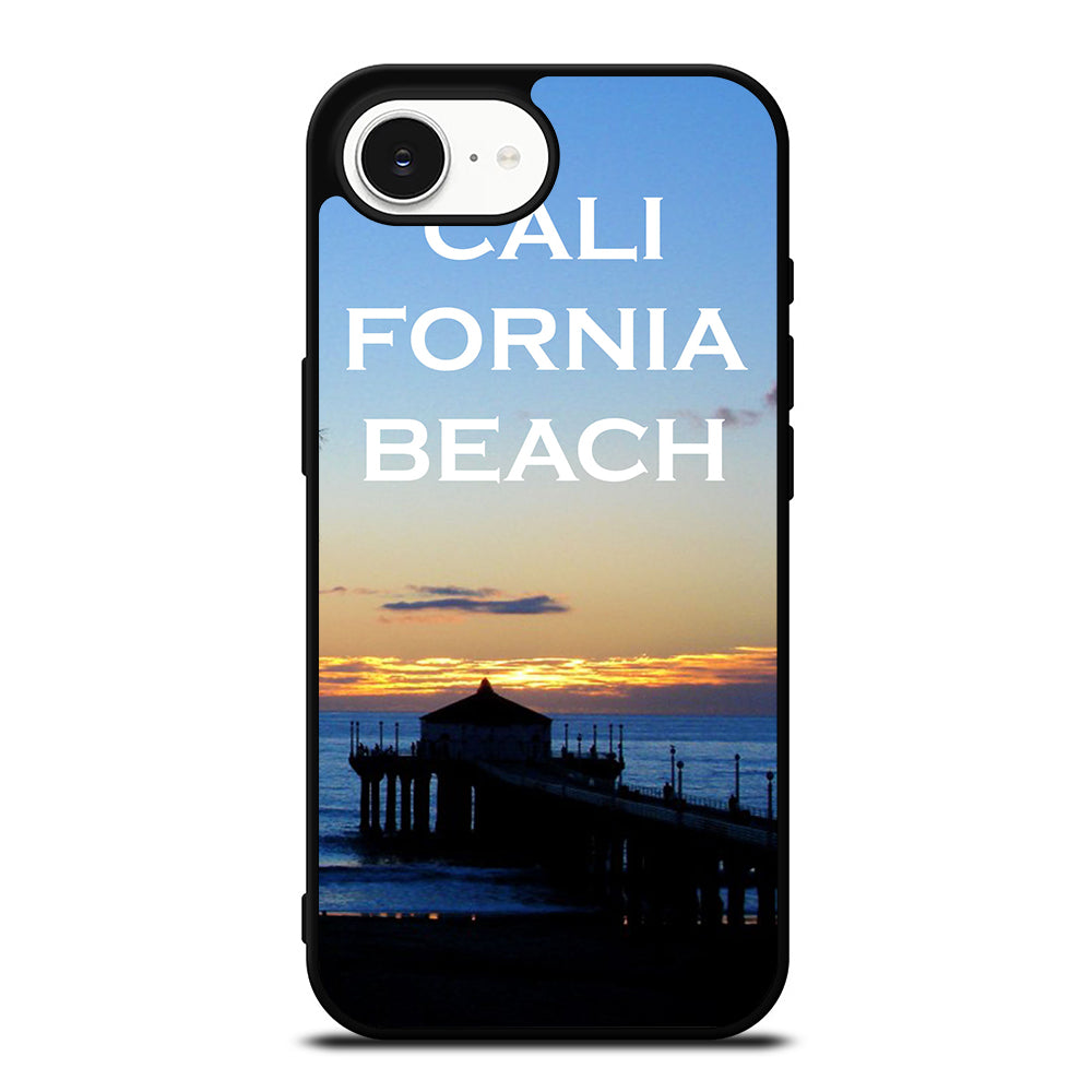CALIFORNIA BEACH iPhone 16e case black TPU silicone rubber protective cover by Casedear