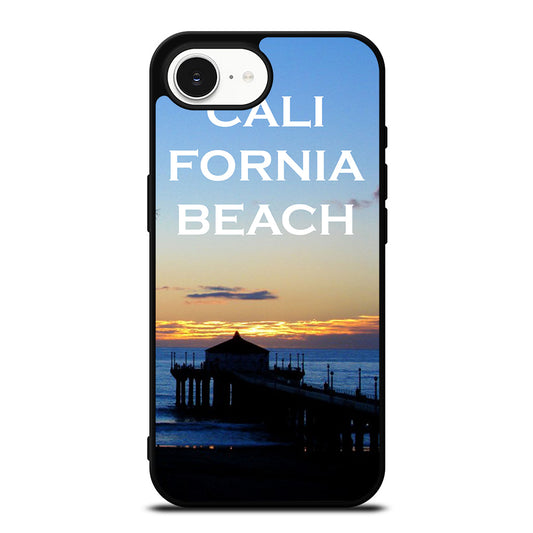 CALIFORNIA BEACH iPhone 16e case black TPU silicone rubber protective cover by Casedear