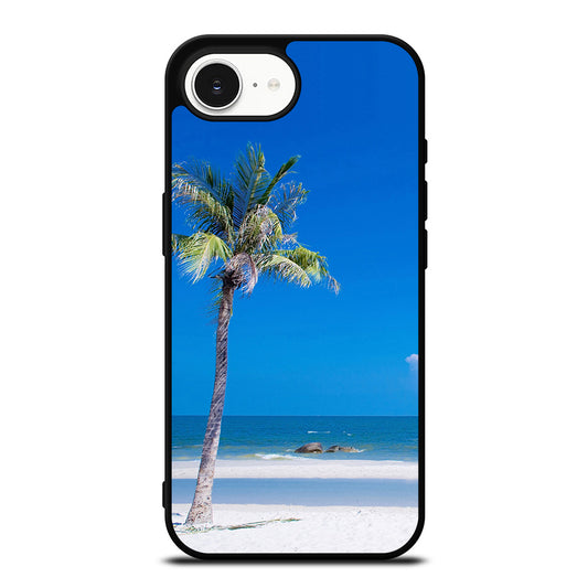CALIFORNIA PALM BEACH iPhone 16e case black TPU silicone rubber protective cover by Casedear