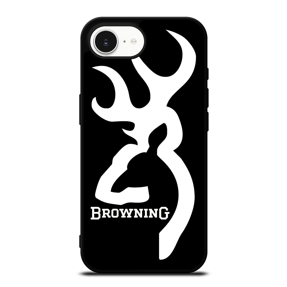 CAMO BROWNING DESIGN iPhone 16e case black TPU silicone rubber protective cover by Casedear