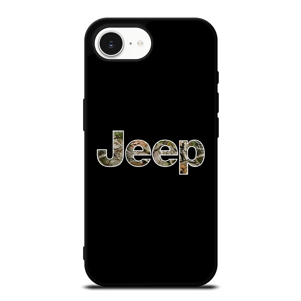 CAMO JEEP WRANGLER iPhone 16e case black TPU silicone rubber protective cover by Casedear
