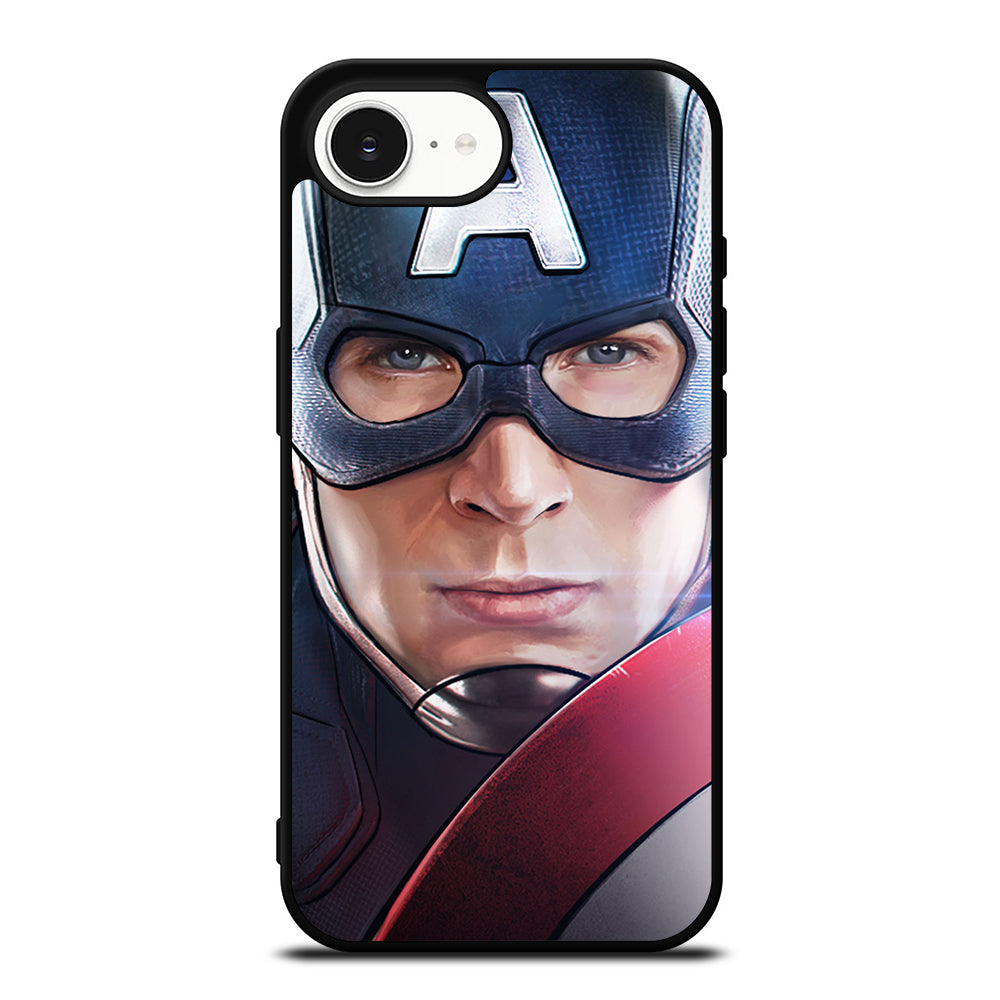 CAPTAIN AMERICA iPhone 16e case black TPU silicone rubber protective cover by Casedear