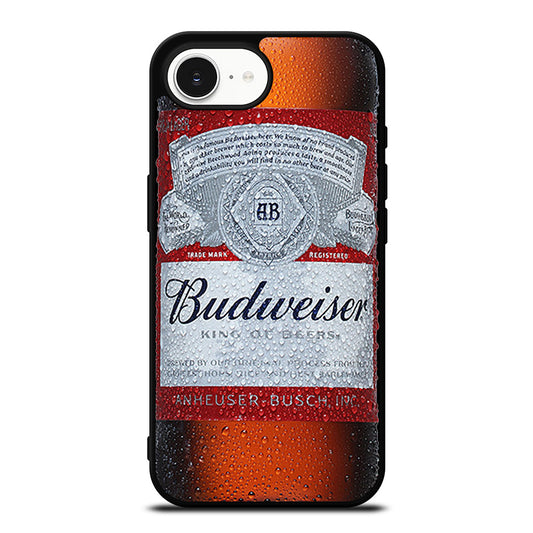 CERVEJA BUDWEISER GARRAFA iPhone 16e case black TPU silicone rubber protective cover by Casedear