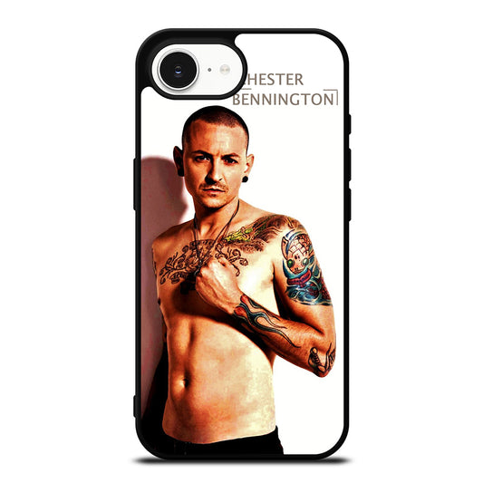CHESTER BENNINGTON TATTOO iPhone 16e case black TPU silicone rubber protective cover by Casedear