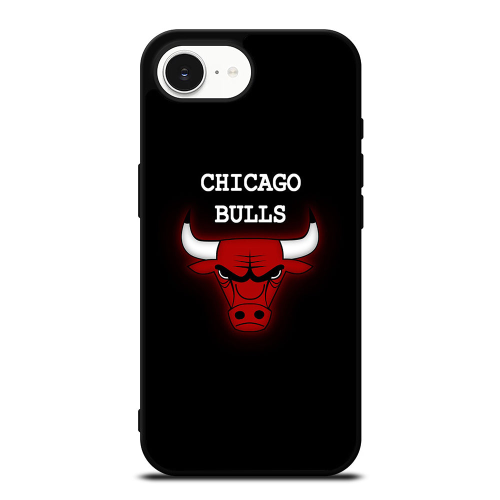 CHICAGO BULLS LOGO NBA iPhone 16e case black TPU silicone rubber protective cover by Casedear