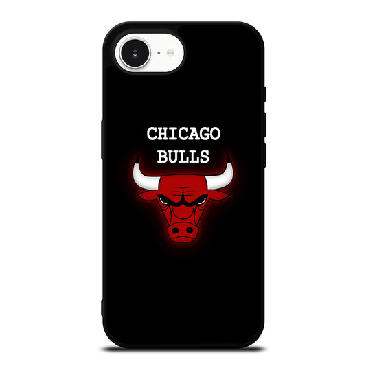 CHICAGO BULLS LOGO NBA iPhone 16e case black TPU silicone rubber protective cover by Casedear