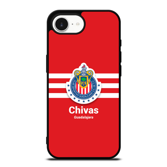 CHIVAS GUADALAJARA LOGO iPhone 16e case black TPU silicone rubber protective cover by Casedear