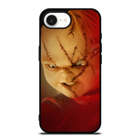 CHUCKY FACE iPhone 16e case black TPU silicone rubber protective cover by Casedear