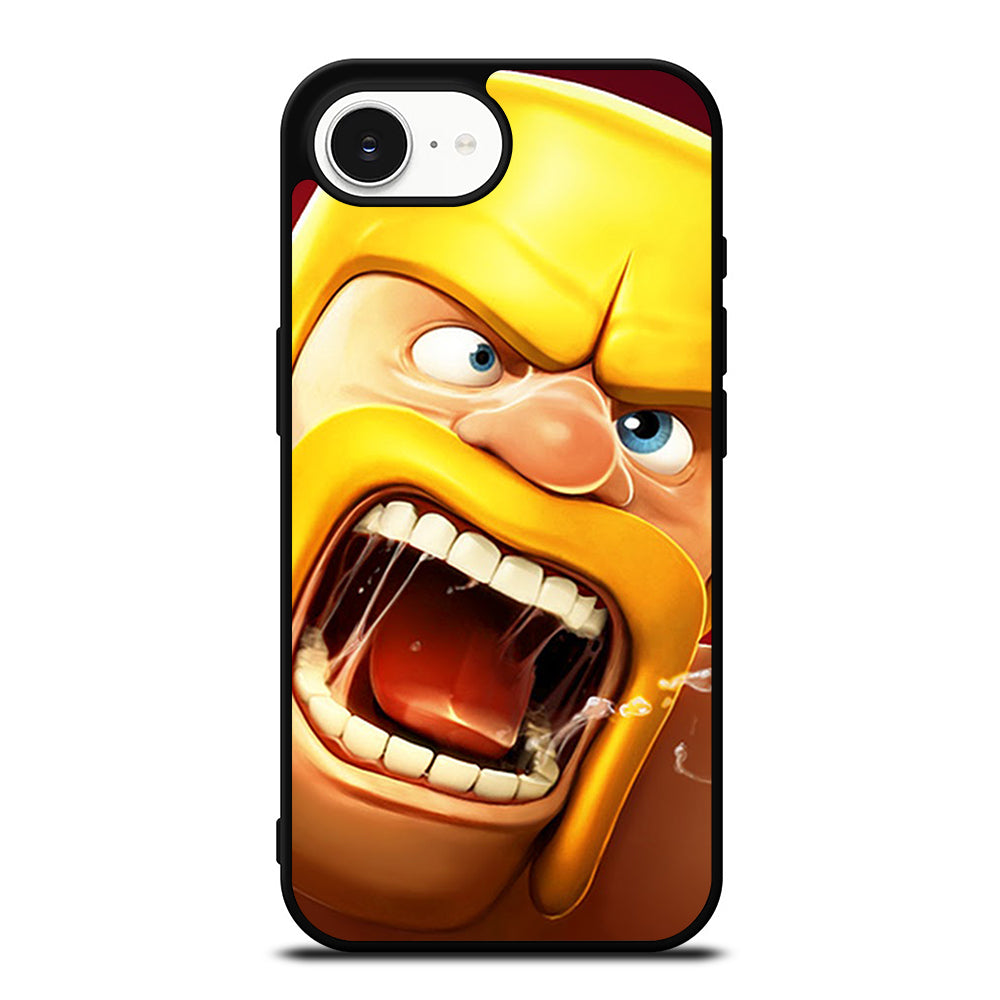 CLASH OF CLANS BARBARIAN iPhone 16e case black TPU silicone rubber protective cover by Casedear