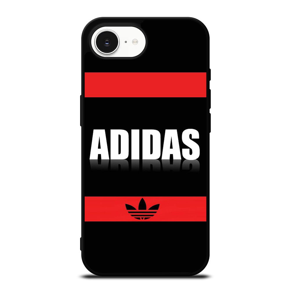 CLASSIC ADIDAS LOGO iPhone 16e case black TPU silicone rubber protective cover by Casedear