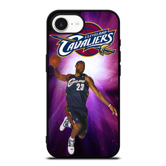 CLEVELAND CAVALIERS KING JAMES iPhone 16e case black TPU silicone rubber protective cover by Casedear