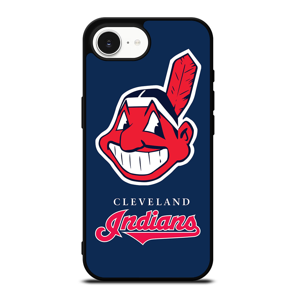 CLEVELAND INDIANS iPhone 16e case black TPU silicone rubber protective cover by Casedear