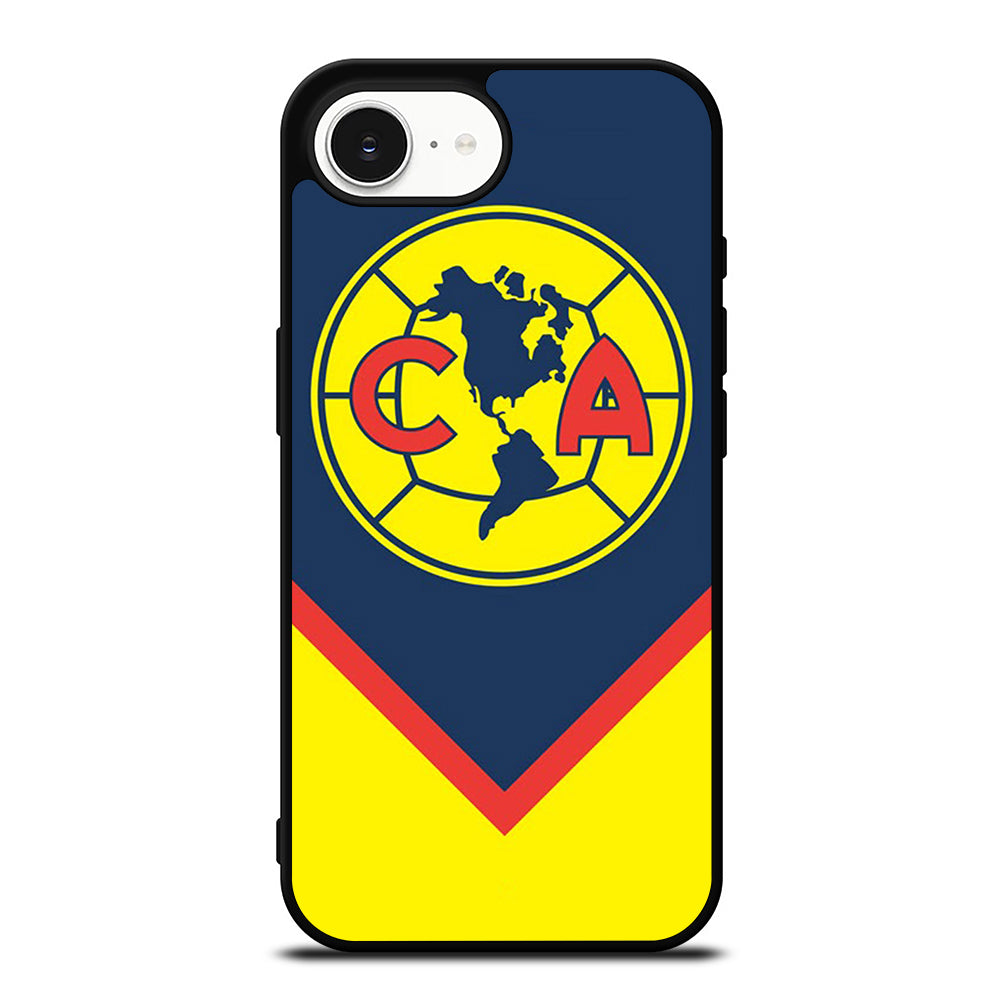 CLUB AMERICA BATCH LOGO iPhone 16e case black TPU silicone rubber protective cover by Casedear