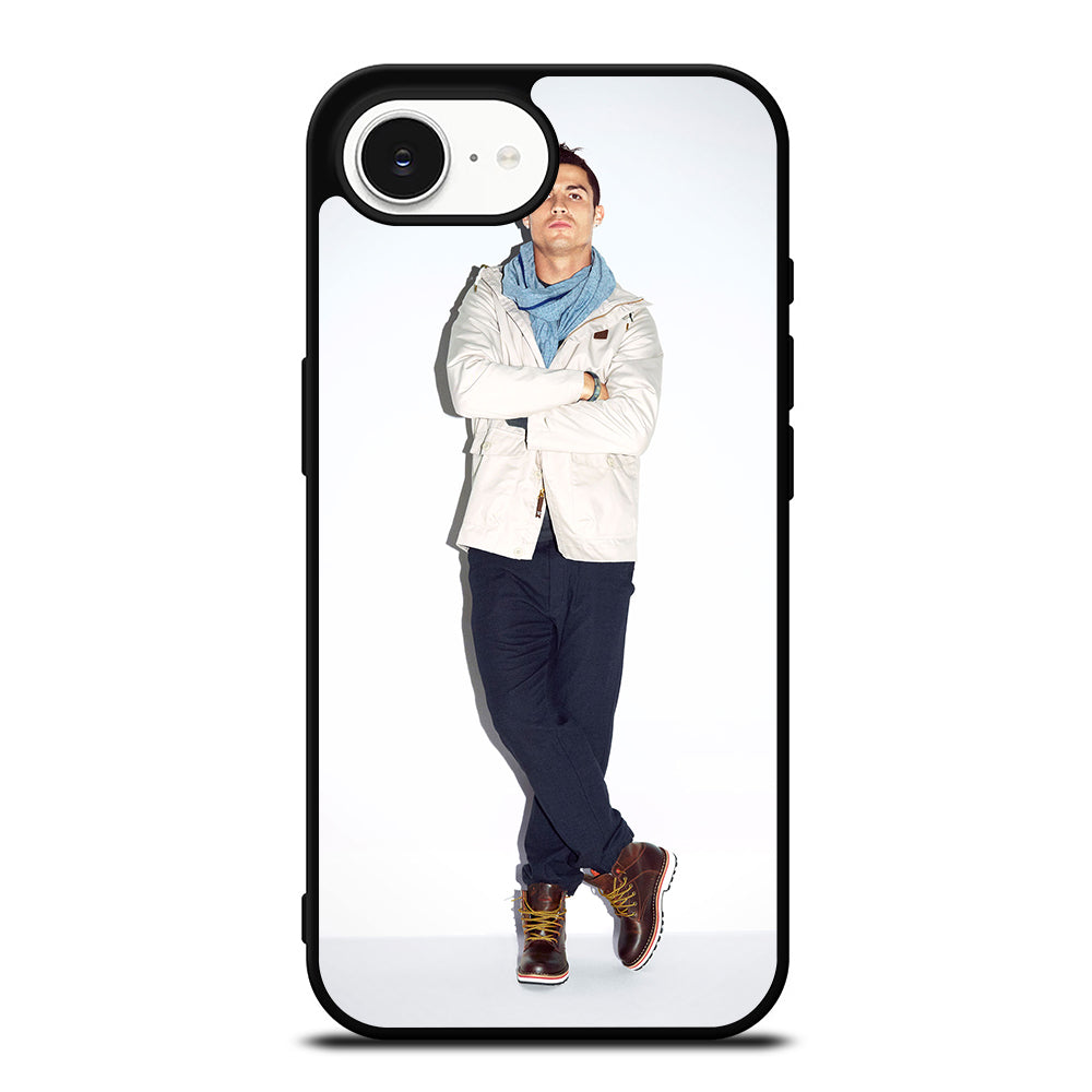 CRISTIANO RONALDO POSE iPhone 16e case black TPU silicone rubber protective cover by Casedear