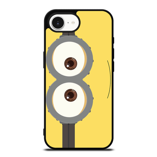 CUTE MINIONS EYES iPhone 16e case black TPU silicone rubber protective cover by Casedear