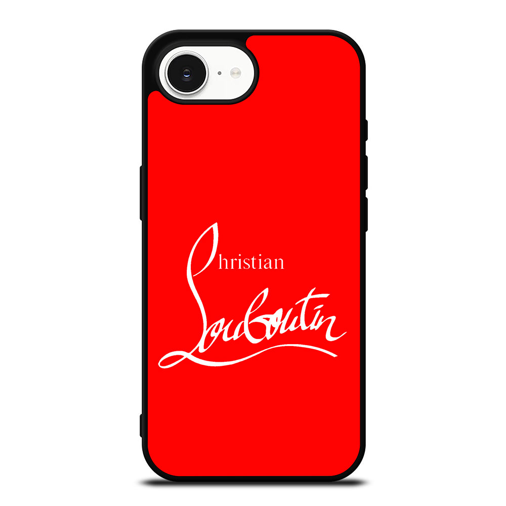 C LOUBOUTIN RED iPhone 16e case black TPU silicone rubber protective cover by Casedear